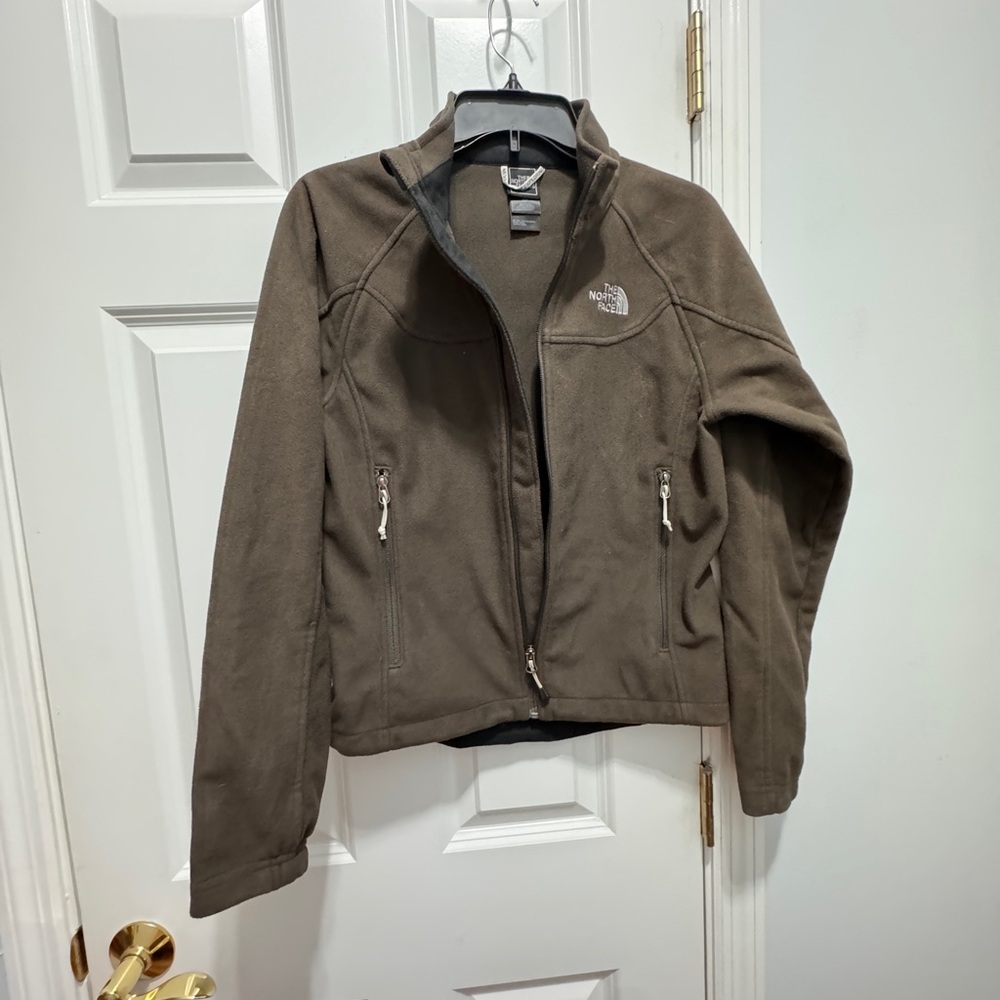 The North Face brown size SP full zip fleece sweater jacket
